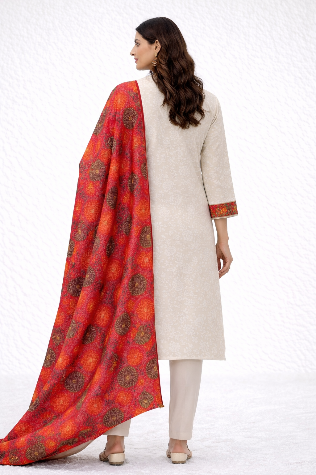 Noor Self Print Kurta Set