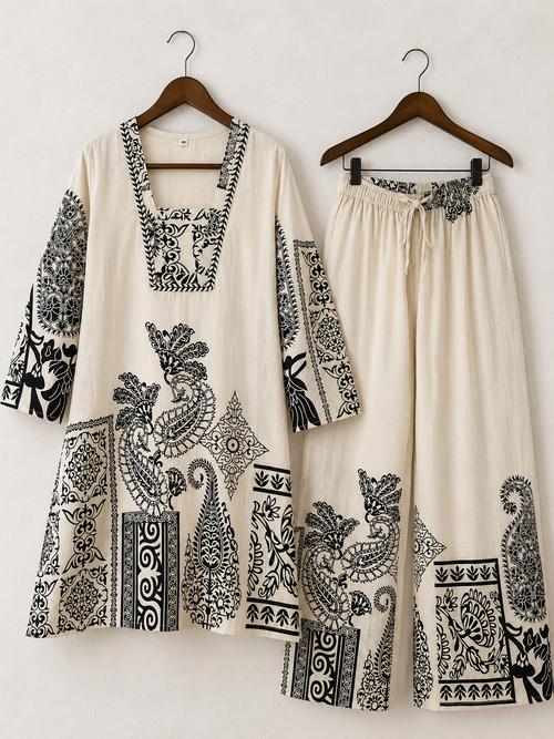 Ivory Printed Co-ord Set