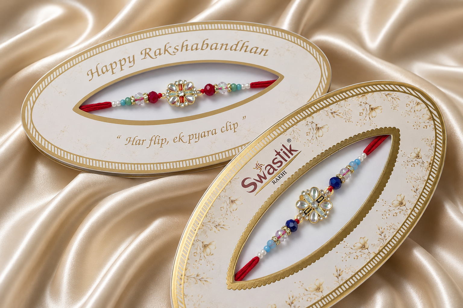 Elegant Floral Kundan Rakhi