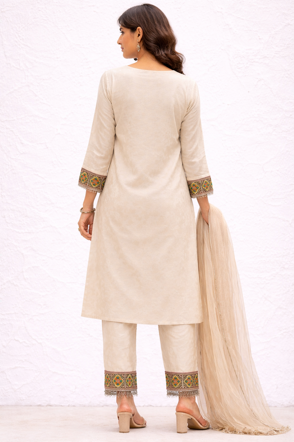 Mehrab Self Print Kurta Set