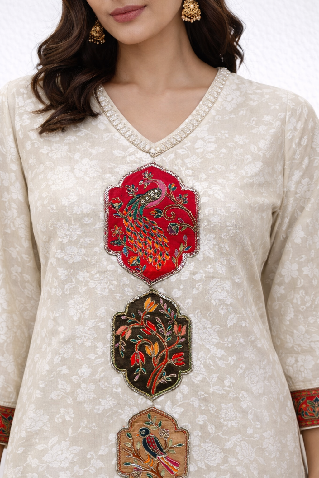 Noor Self Print Kurta Set