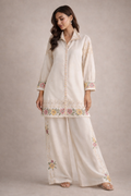 Ivory Bloom Chinon Embroidered Co-ord Set