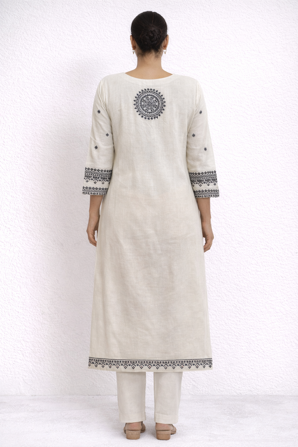 Noor Ivory Woven Kurta Set