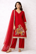 Red Elephant Motif Set