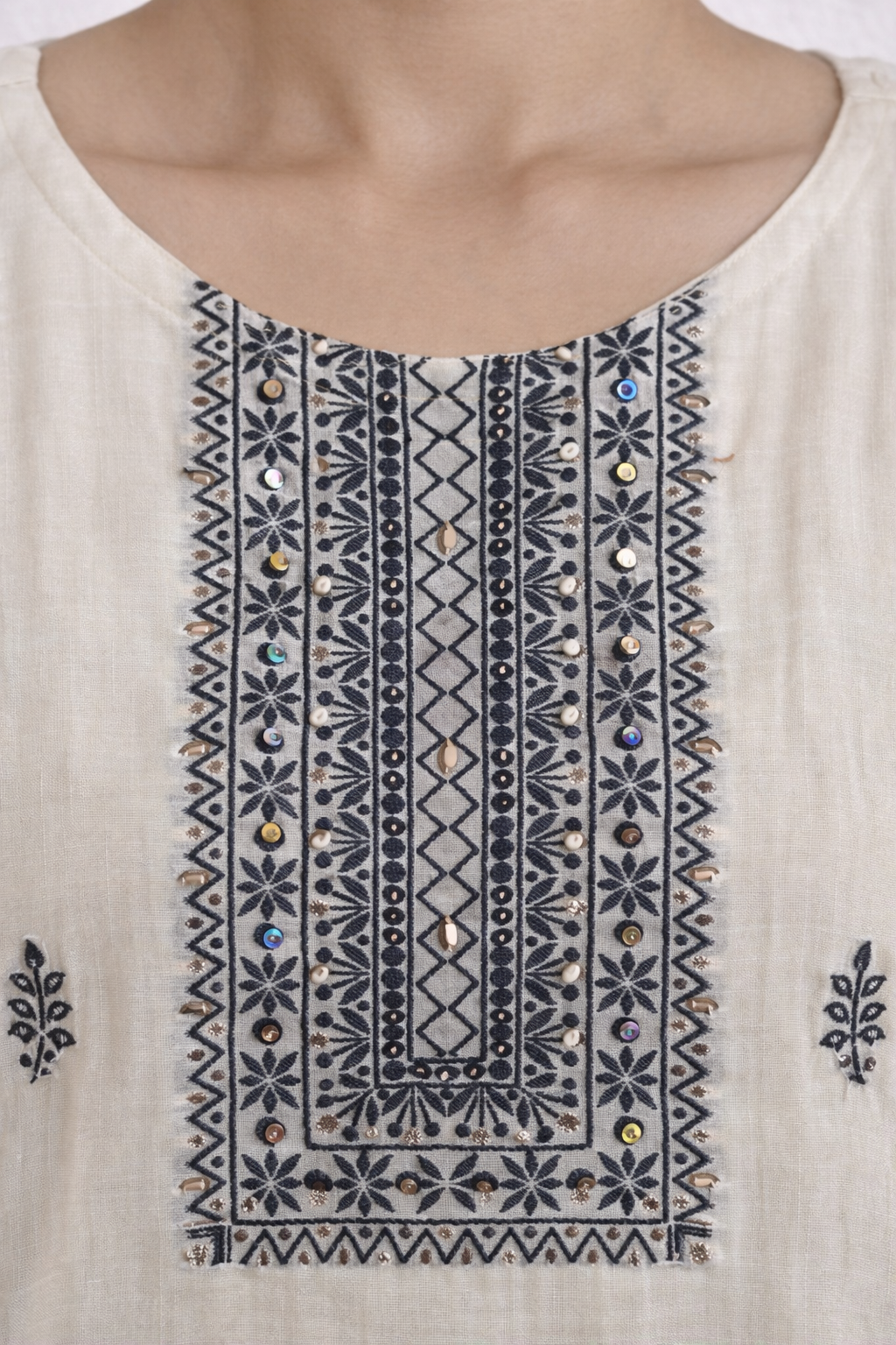 Noor Ivory Woven Kurta Set