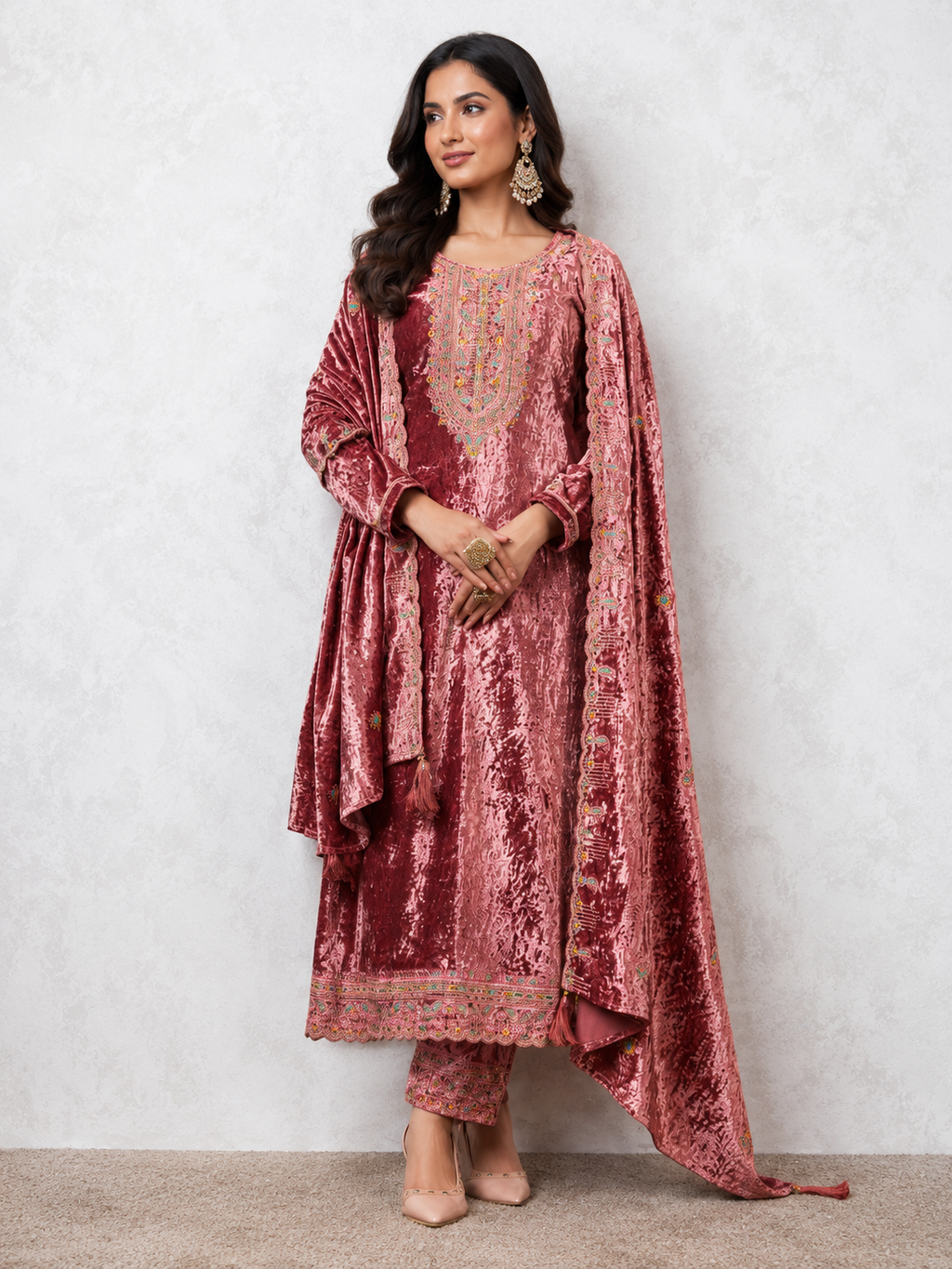 Zareen Velvet Suit Set
