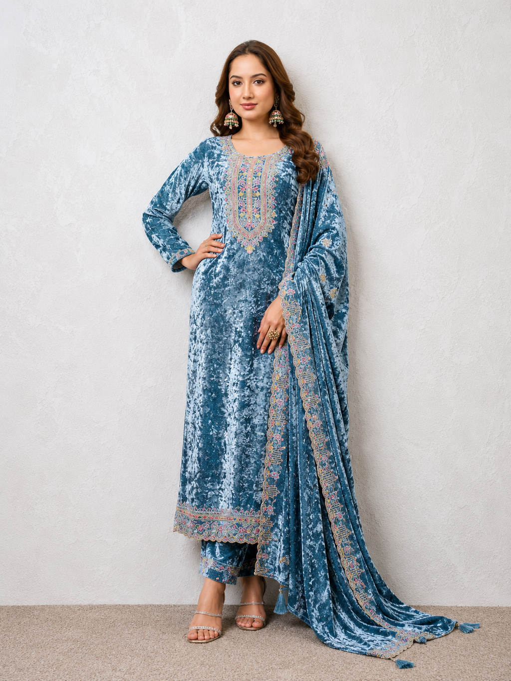 Zareen Velvet Suit Set