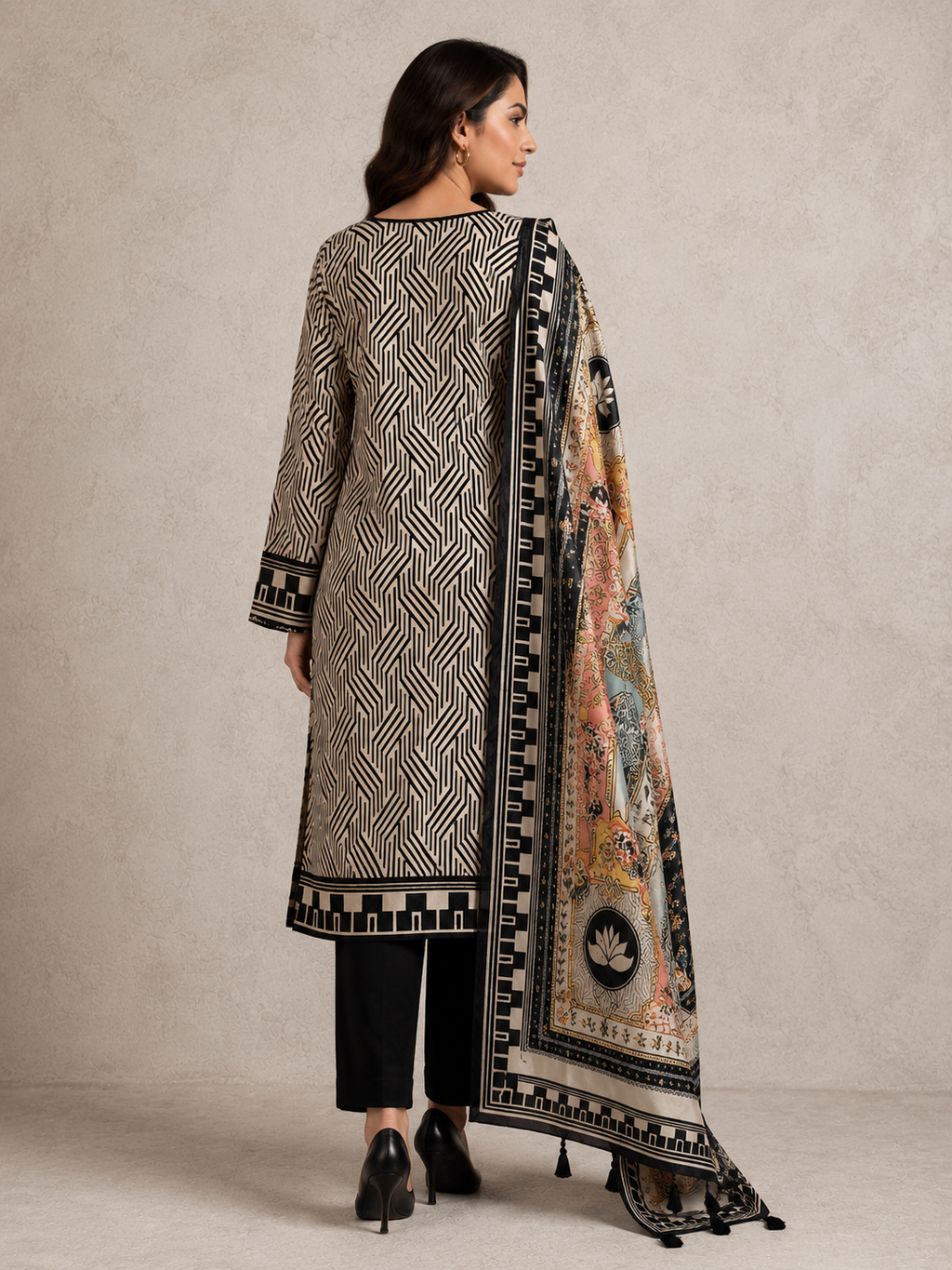 Monochrome Black Kurta Set