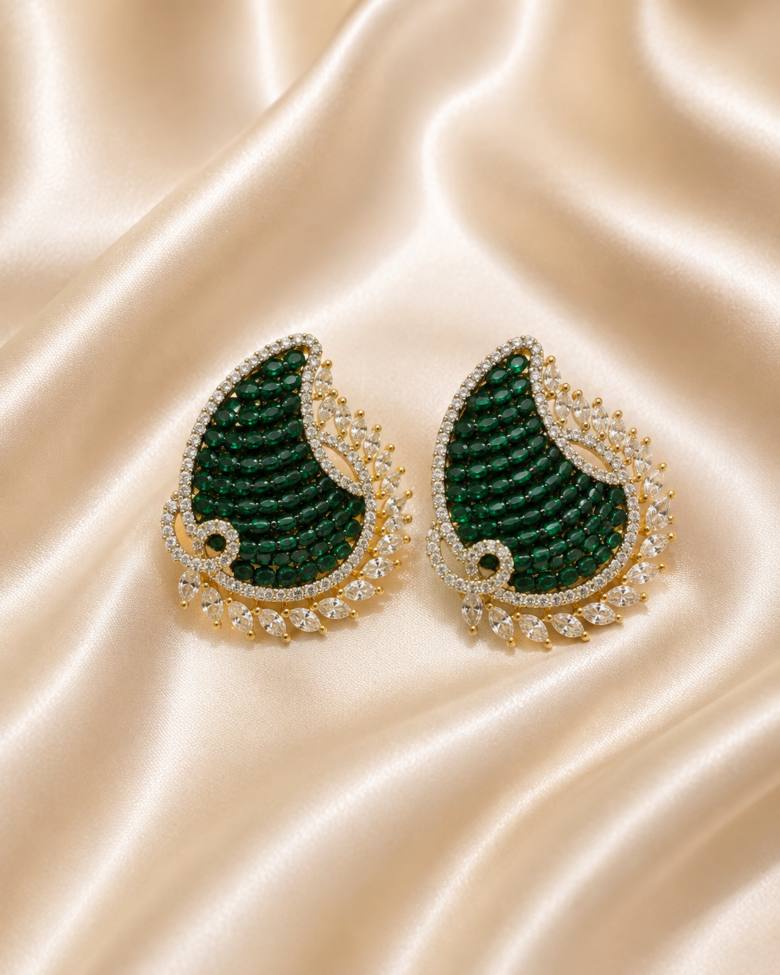 Pearl Paisley AD Earrings